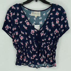 Hiatus Women's Navy Floral Top